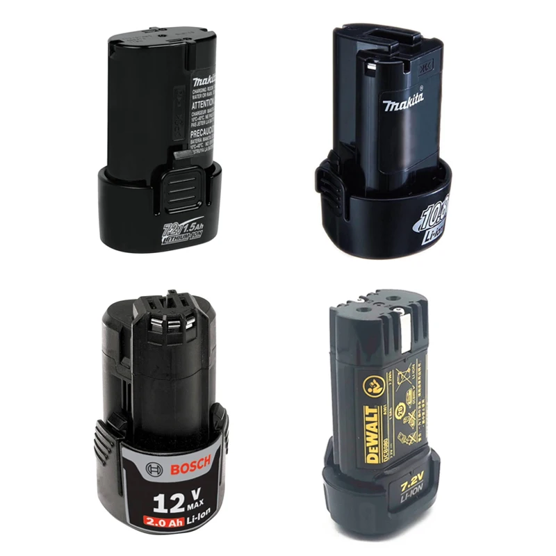 DEWALT Makita Bosch Original Lithium Battery 7.2V 10.8V 12V 1.0Ah 1.3Ah 2.0Ah Cell Pack 
DEWALT Makita Bosch Original Lithium Battery 7.2V 10.8V 12V 1.0Ah 1.3Ah 2.0Ah Cell Pack