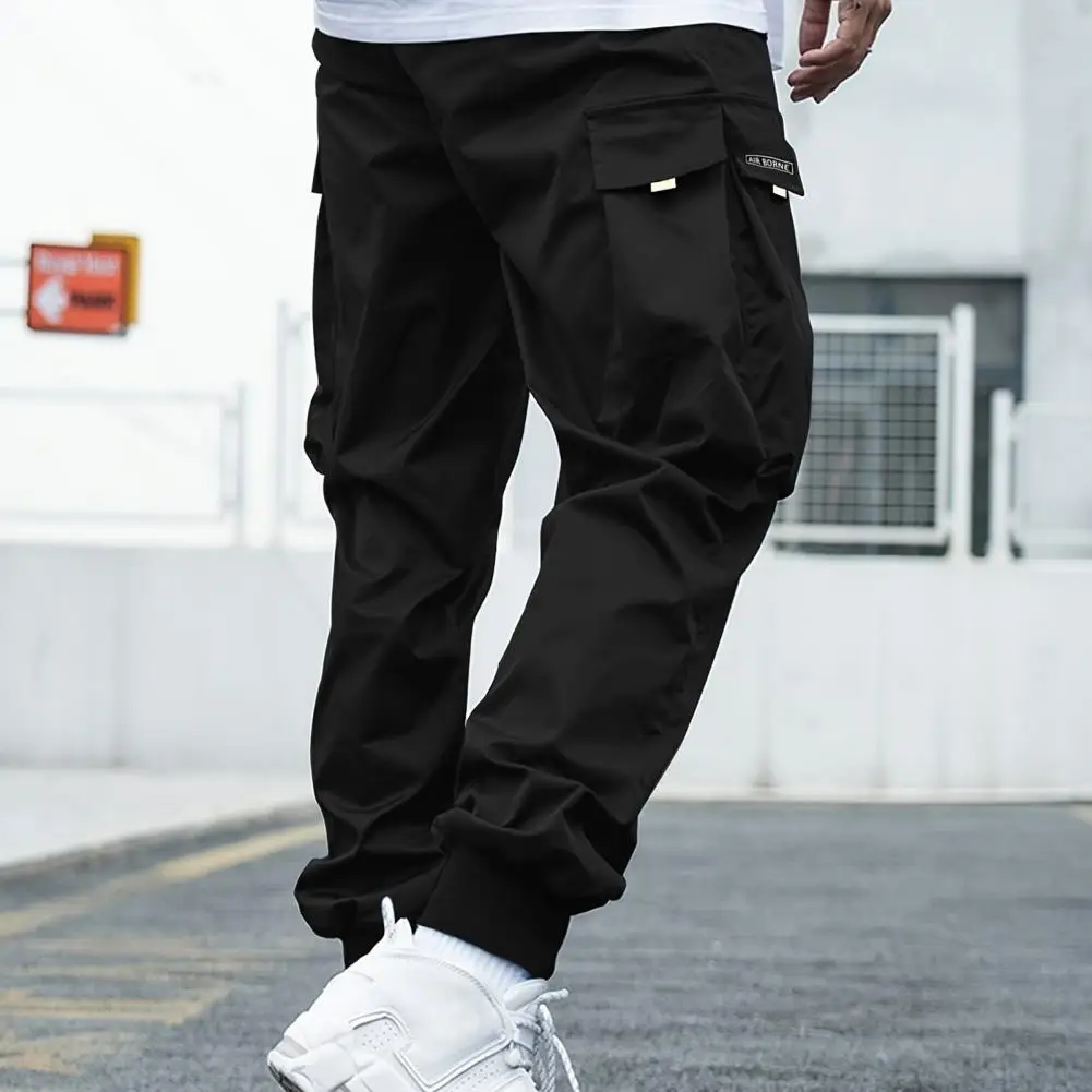 Solid Color Men Pants Streetwear Cargo Pants with Elastic Waist Multi Pockets for Men Breathable Loose Fit Ankle-banded for Hop
Solid Color Men Pants Streetwear Cargo Pants with Elastic Waist Multi Pockets for Men Breathable Loose Fit Ankle-banded for Hop