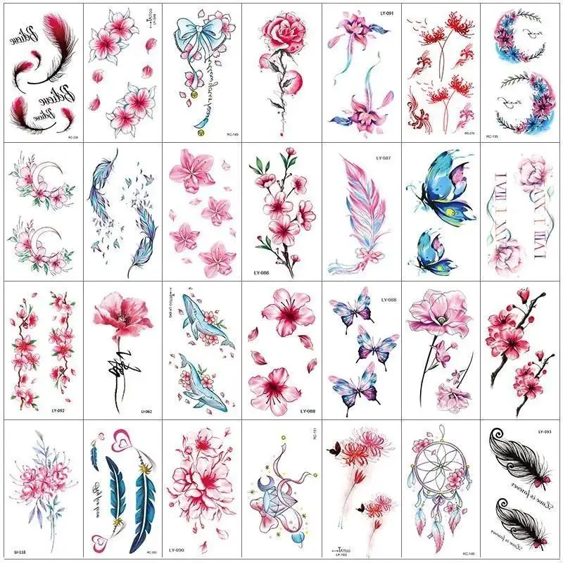 30PCS Flowers Temporary Tattoos Small Stickers 3D Rose Peony Lavender Leaf Butterfly Waterproof Watercolor Floral Body Art Stick
30PCS Flowers Temporary Tattoos Small Stickers 3D Rose Peony Lavender Leaf Butterfly Waterproof Watercolor Floral Body Art Stick