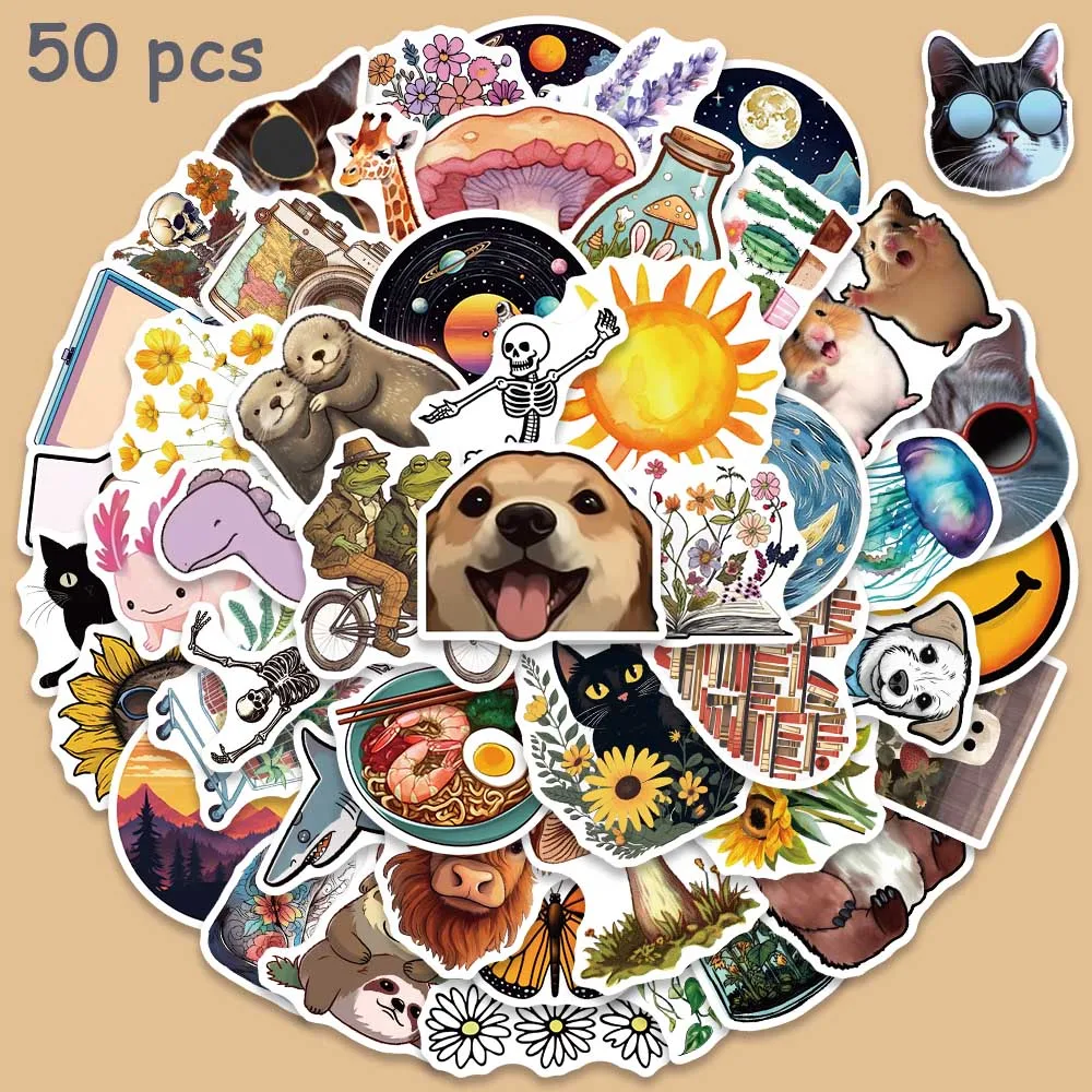 50pcs Cat Dog Flower Cartoon Stickers New Aesthetic Decals For Kids Water Bottle Suitcase Skateboard Scrapbook Laptop Sticker
50pcs Cat Dog Flower Cartoon Stickers New Aesthetic Decals For Kids Water Bottle Suitcase Skateboard Scrapbook Laptop Sticker
