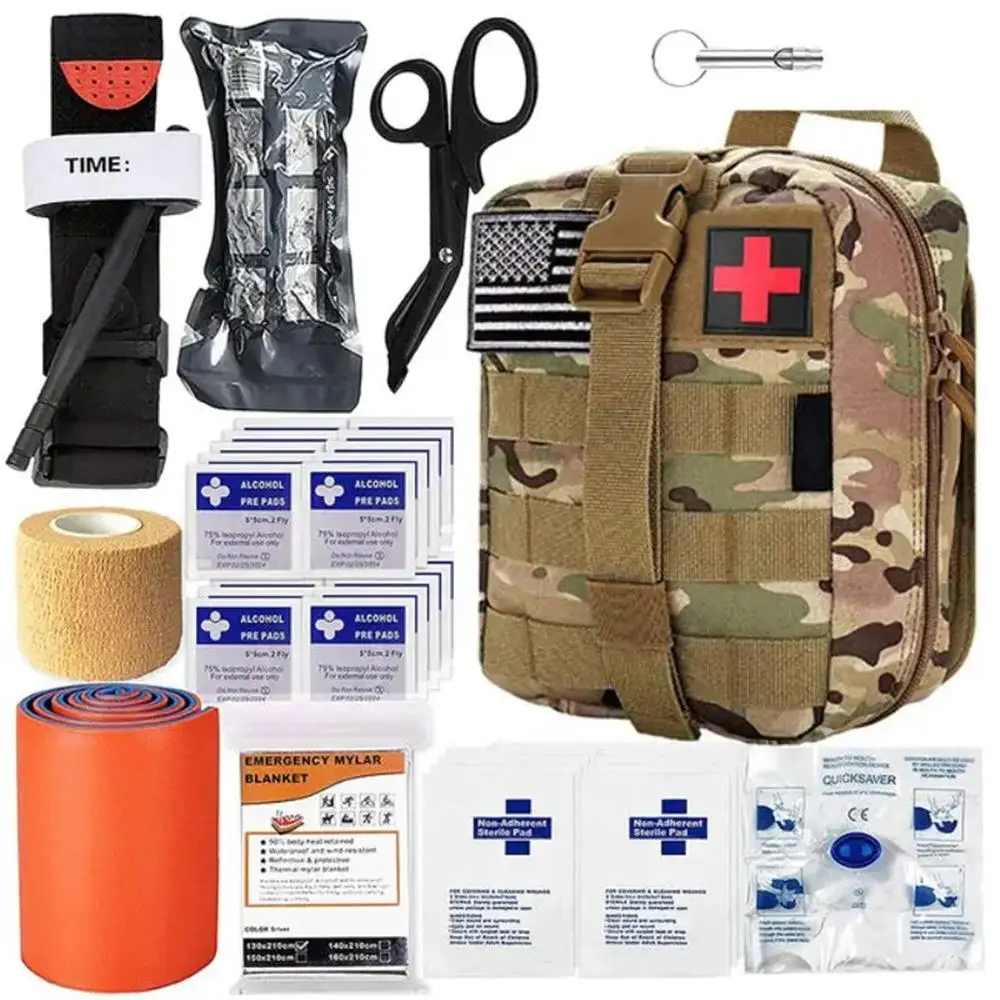 

36pcs First Aid Kit Tactical Survival Gear Rescue Trauma Kit Emergency First Aid Outdoor Portable Compact Camouflage Bag