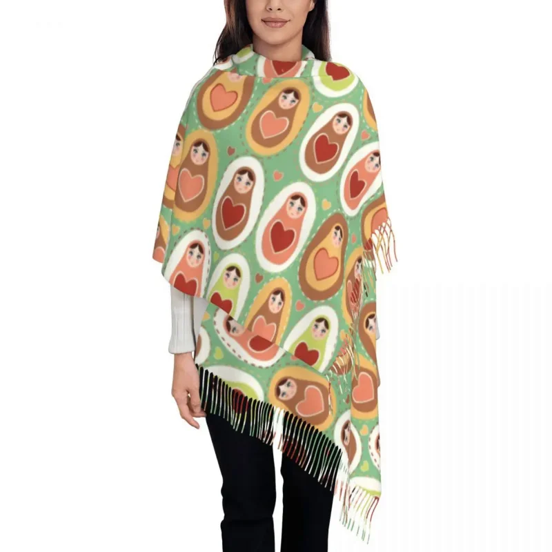 Fashion Russian Dolls Tassel Scarf Women Winter Fall Warm Shawls Wraps Ladies Matryoshka Babushka Art Scarves
Fashion Russian Dolls Tassel Scarf Women Winter Fall Warm Shawls Wraps Ladies Matryoshka Babushka Art Scarves