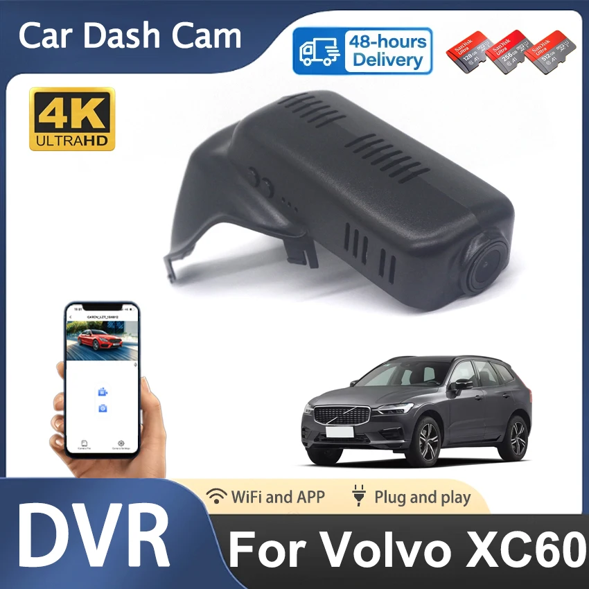 

4K Car DVR Dash Cam For Volvo XC60 High 2012 To 2017 for Car Camera Recorder Dashcam WIFI Recording Devices Wireless DashCam