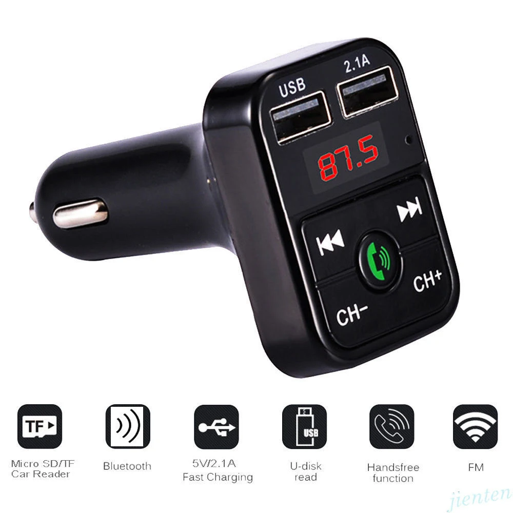 

Bluetooth Wireless Car Kit FM Transmitter Audio MP3 Player support Handfree TF USB flash playing 5V 2.1A Dual USB Port charging
