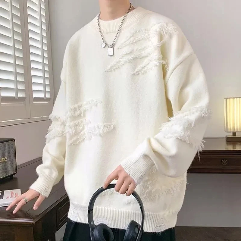 Fashion Solid Autumn Winter Loose Long Sleeve T-shirt Men Pullover Soft Solid Patchwork Irregular Pattern Sweater Warm
Fashion Solid Autumn Winter Loose Long Sleeve T-shirt Men Pullover Soft Solid Patchwork Irregular Pattern Sweater Warm