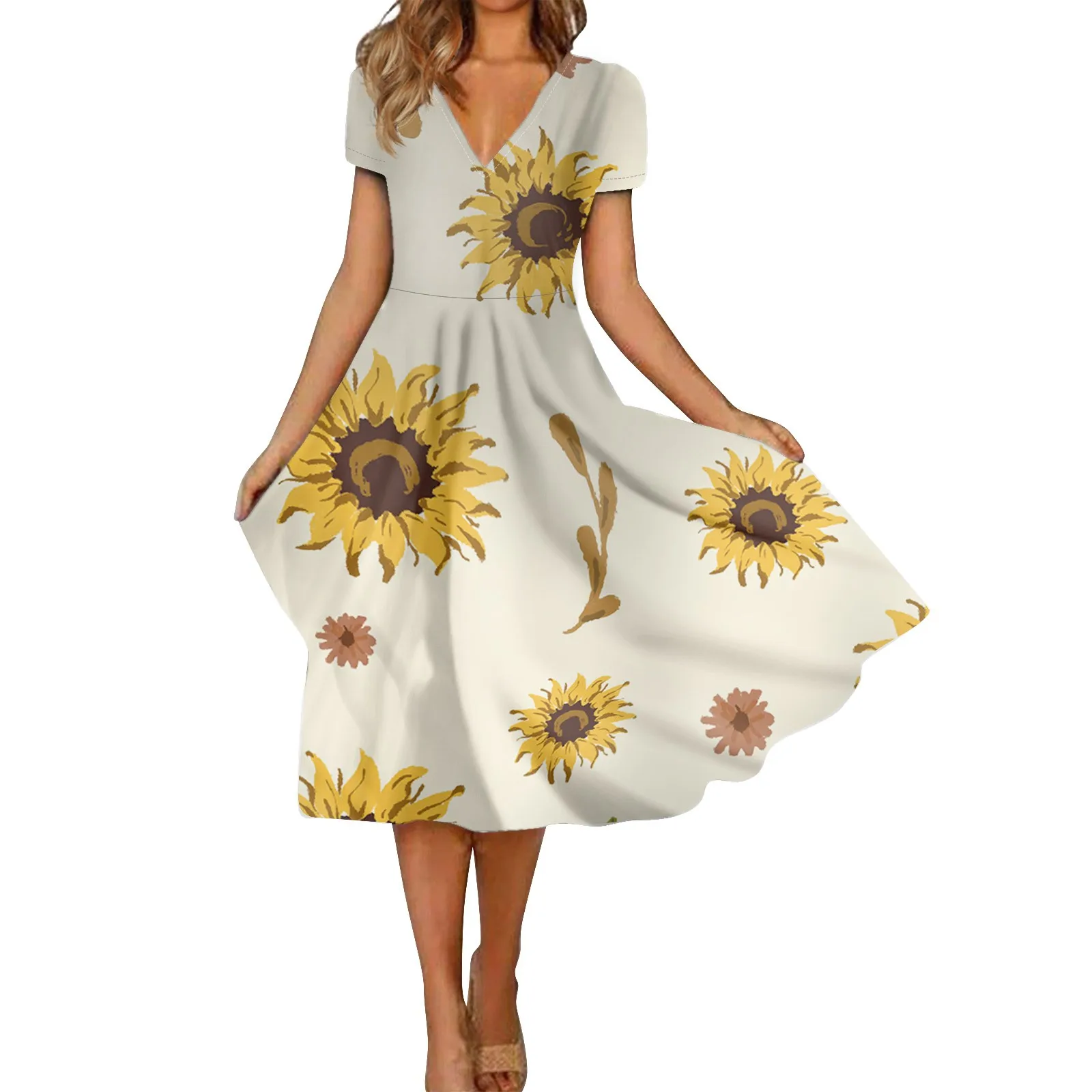 Summer Casual Dresses For Women Short Sleeve Swing Sundress Floral Elegant Sleeveless Party Dress Summer vestidos femenino
Summer Casual Dresses For Women Short Sleeve Swing Sundress Floral Elegant Sleeveless Party Dress Summer vestidos femenino