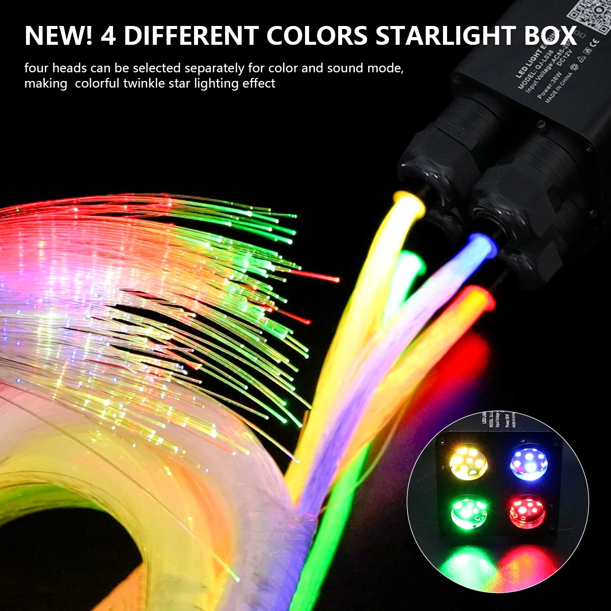 36w fiber optic flashing light, 4 colors, starry sky light, app remote control, car home fiber optic light RGBW, starry sky deco 36w fiber optic flashing light, 4 colors, starry sky light, app remote control, car home fiber optic light RGBW, starry sky deco