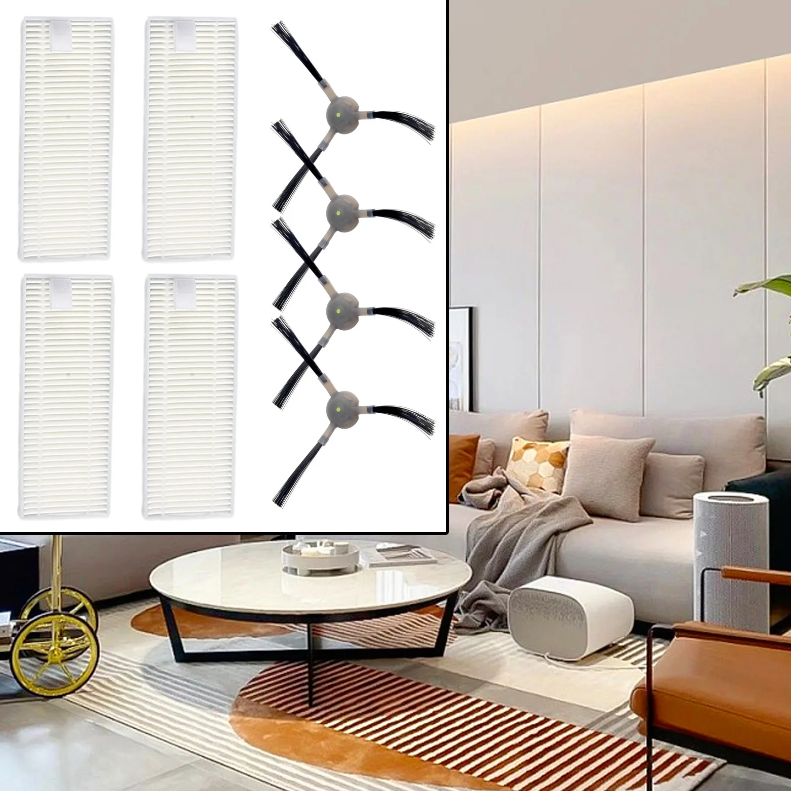 4 Set Of Side Brush And Filter Replacement Spare Parts Set Suitable For F1 Robot Home Vacuum Cleaner Tools Accessories
4 Set Of Side Brush And Filter Replacement Spare Parts Set Suitable For F1 Robot Home Vacuum Cleaner Tools Accessories