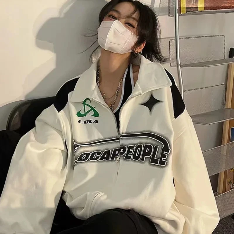 Harajuku Vintage Oversized Women Sweatshirts Grunge Y2k Korean Streetwear Black White Zip Up Hoodies Female Hip Hop Fashion Tops
Harajuku Vintage Oversized Women Sweatshirts Grunge Y2k Korean Streetwear Black White Zip Up Hoodies Female Hip Hop Fashion Tops