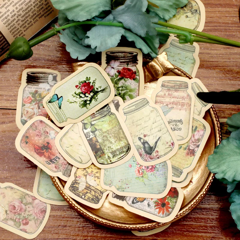 56 packs wholesale Boxed Scrapbooking sticker Literary retro flowers and butterflies bottle handbook decoration material Sticker
56 packs wholesale Boxed Scrapbooking sticker Literary retro flowers and butterflies bottle handbook decoration material Sticker