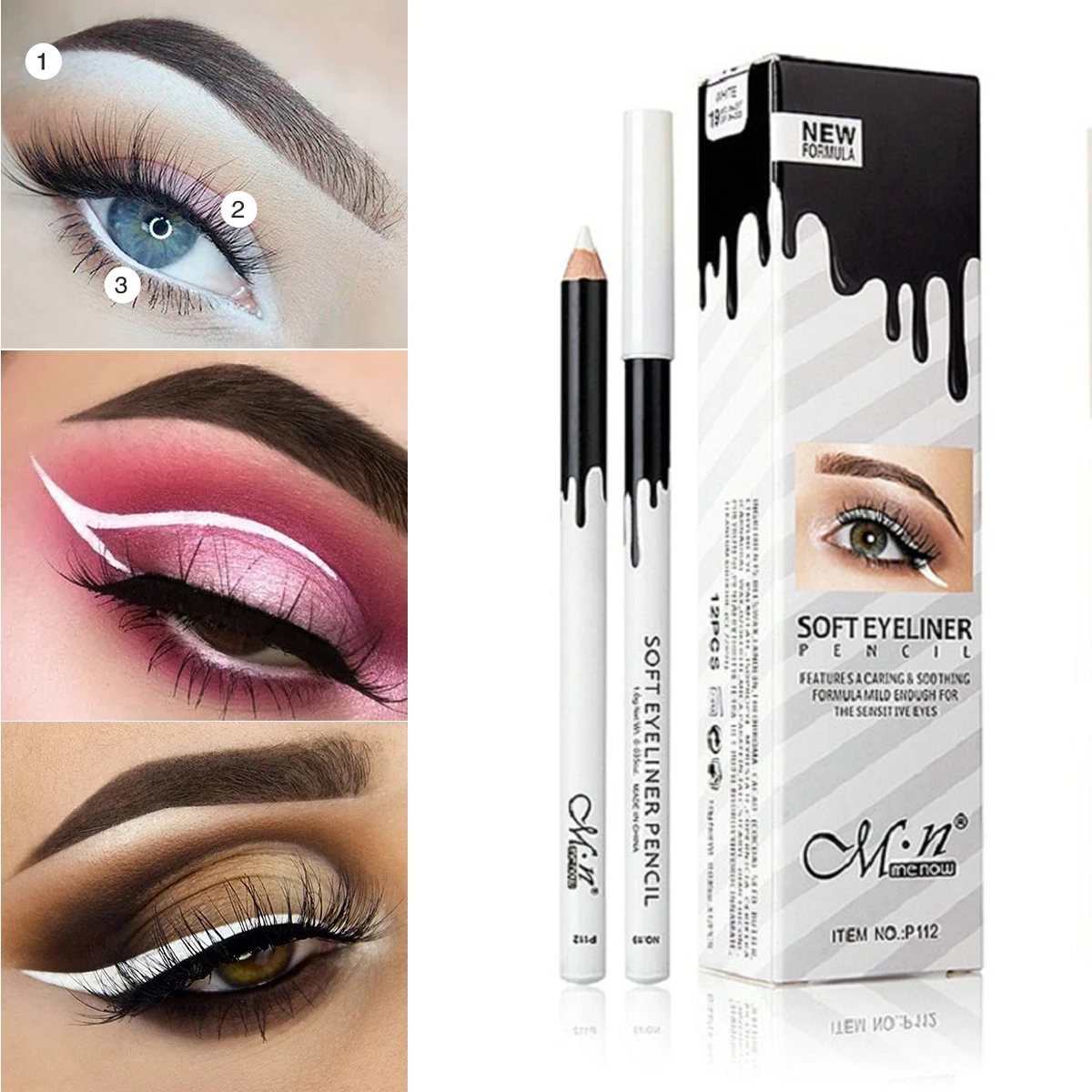 12 pieces/box White Eyeliner Pencil Waterproof Lying Silkworm Brighten Eye Liner Pen Semi-Permanent Makeup Tattoo Accessories
12 pieces/box White Eyeliner Pencil Waterproof Lying Silkworm Brighten Eye Liner Pen Semi-Permanent Makeup Tattoo Accessories