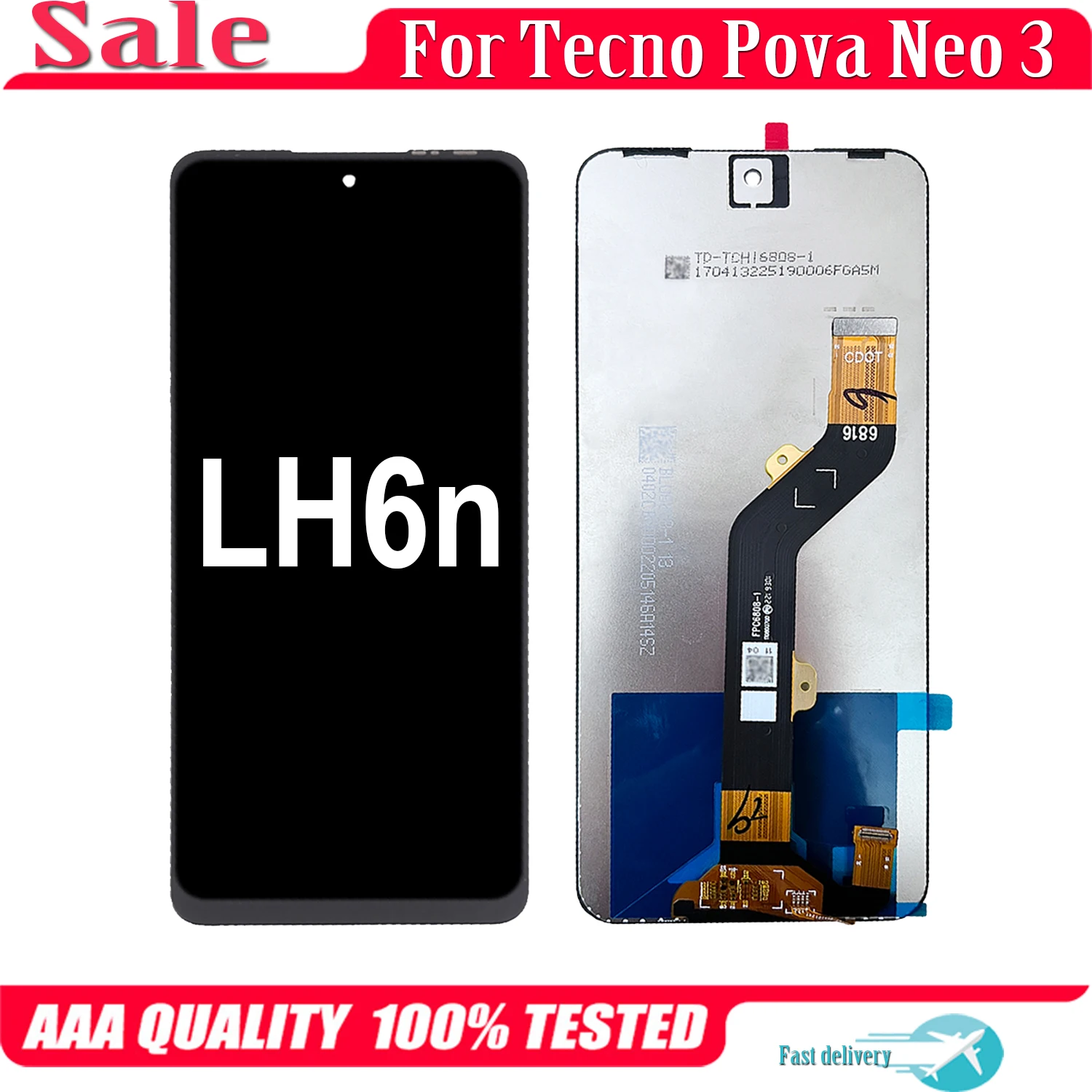 

6.82'' For Tecno Pova Neo 3 LH6n LCD Display Touch Screen Digitizer Assembly For Tecno Pova Neo3 LCD Replacement