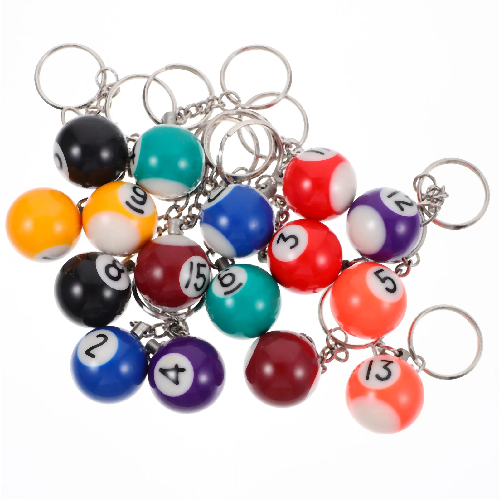 

16 Pcs Billiards Keychain Souvenir Souvenirs Sports Car Decor Small Keychains Handbag