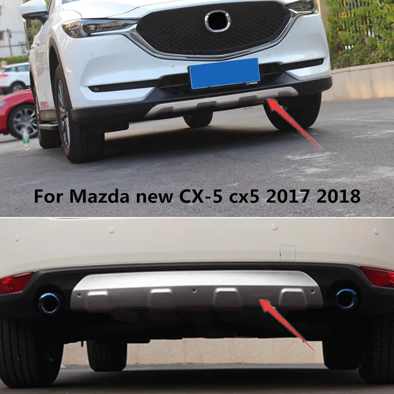 

Auto parts modeling Stainless Steel Front + Rear Bumper Diffuser Protector Guard Skid Plate For New MAZDA CX-5 CX5 2017-2019