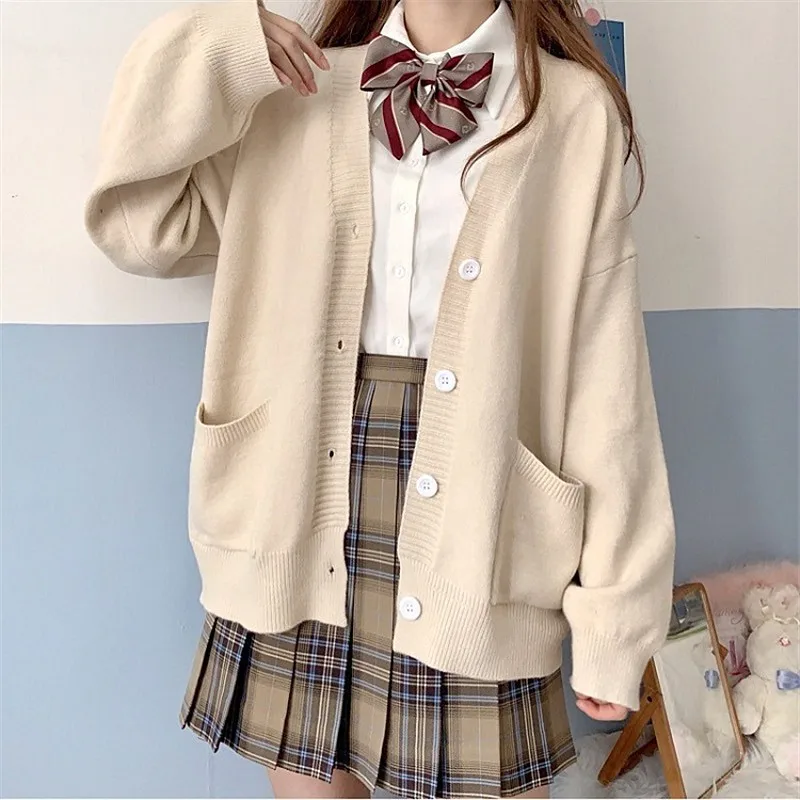 Girls' Y2K Knitted Cardigan Long Sleeve Women's Coat Japanese Academy Style Sweet School Autumn and Winter Sweaters for Women
Girls' Y2K Knitted Cardigan Long Sleeve Women's Coat Japanese Academy Style Sweet School Autumn and Winter Sweaters for Women