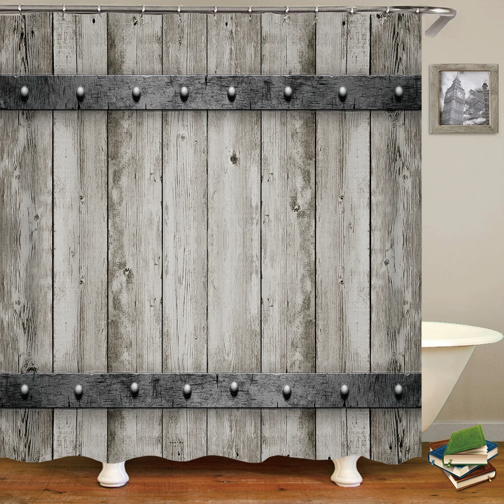 Rustic Retro Style Wood Grain Pattern Fabric Shower Curtain Bathroom Curtains Waterproof Polyester Bath Screen with 12 Hooks
Rustic Retro Style Wood Grain Pattern Fabric Shower Curtain Bathroom Curtains Waterproof Polyester Bath Screen with 12 Hooks