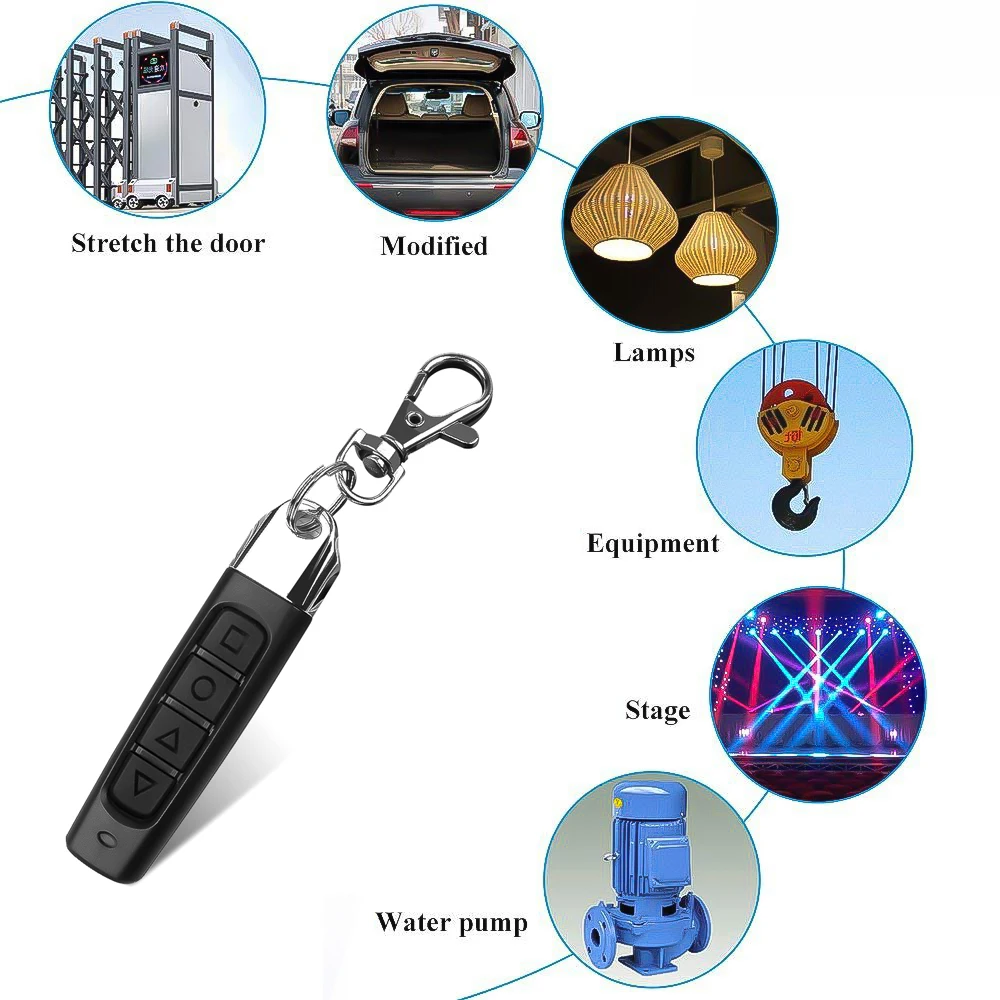 Keychain 433MHZ Remote Control Garage Gate Door Opener Remote Control Duplicator Clone Cloning Code Car Key
Keychain 433MHZ Remote Control Garage Gate Door Opener Remote Control Duplicator Clone Cloning Code Car Key
