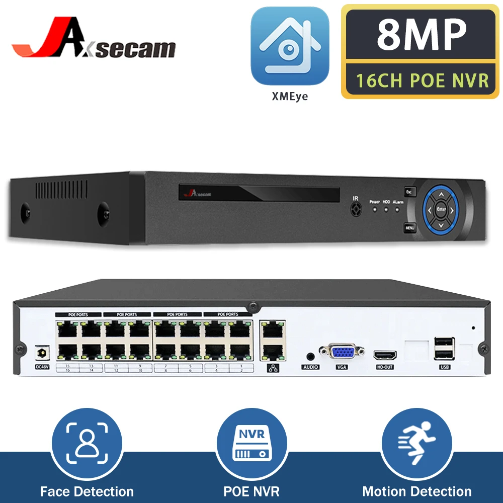 16CH 10CH 8CH 4CH 4K 8MP 5MP POE NVR For POE IP CCTV Surveillance Camera System Kit H.265+ CCTV NVR Audio Video Record XMeye
16CH 10CH 8CH 4CH 4K 8MP 5MP POE NVR For POE IP CCTV Surveillance Camera System Kit H.265+ CCTV NVR Audio Video Record XMeye