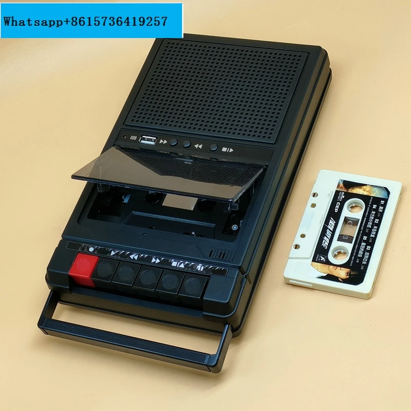 

Retro Stereo Cassette Player Walkman Cassette Tape Music Audio Auto Reverse With Recorder External Speaker USB Playback