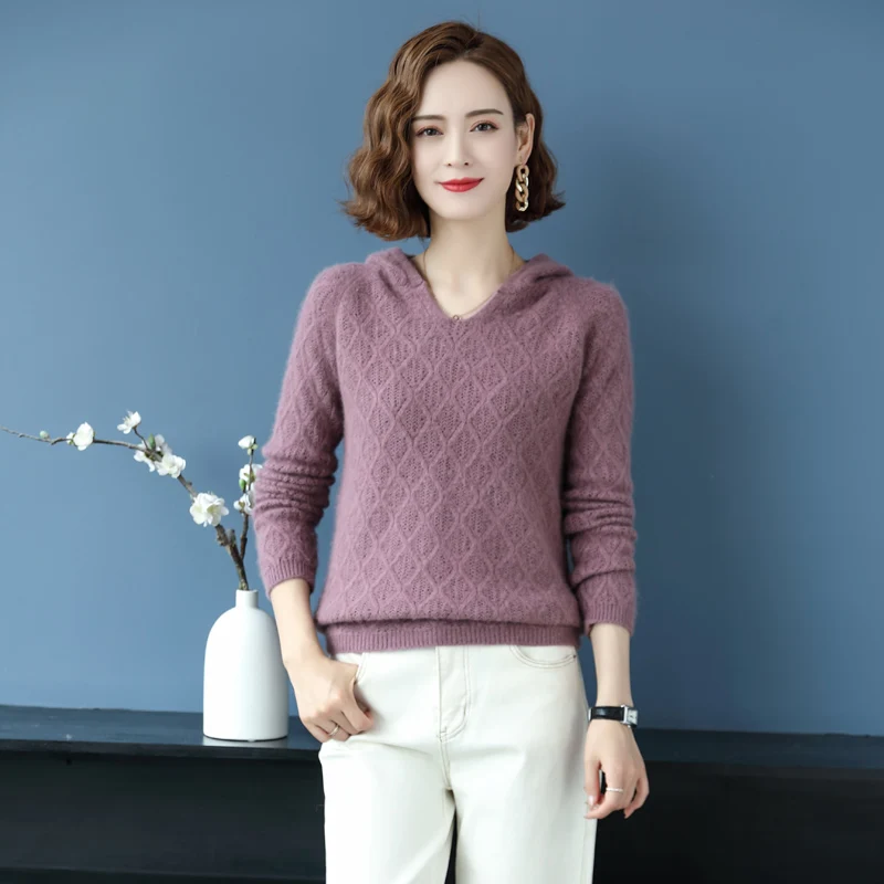 Autumn and winter new 100% pure mink sweater hoodie loose padded warm top bottoming sweater
Autumn and winter new 100% pure mink sweater hoodie loose padded warm top bottoming sweater