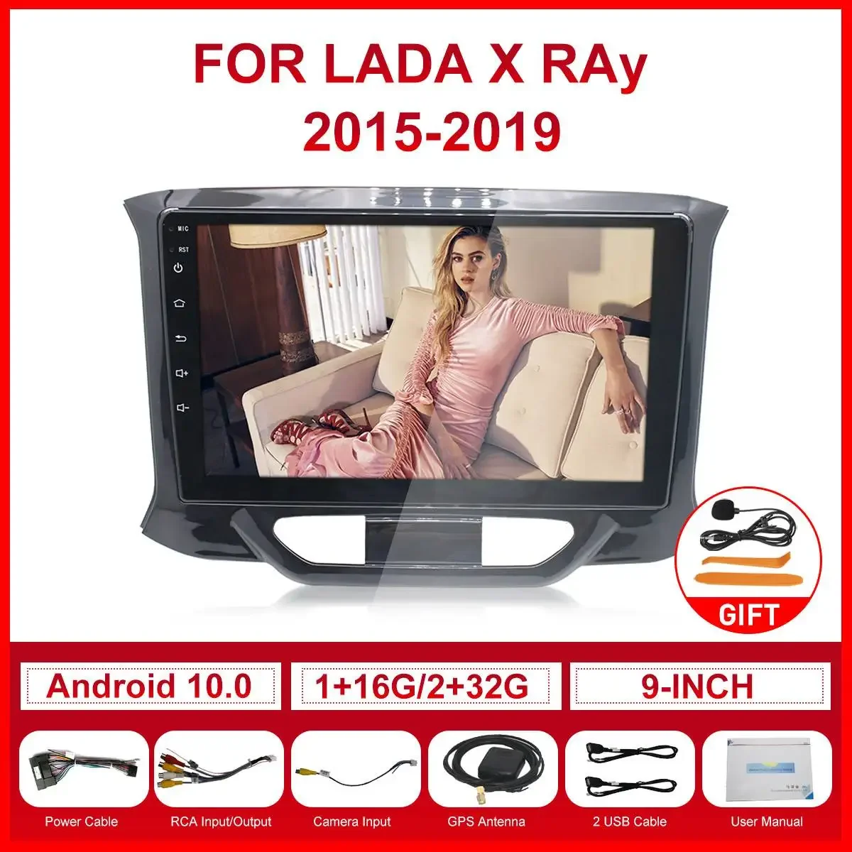 

Автомобильный мультимедийный видеоплеер, 8 ядер, Android 10, для LADA X ray Xray 2015-2019, Autoraido Carplay, GPS, 2 din, dvd