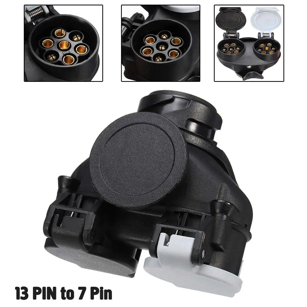 13 Pin To 7 Pin Double-head Connector RV Trailer Power Connector Plug Socket Connector
13 Pin To 7 Pin Double-head Connector RV Trailer Power Connector Plug Socket Connector