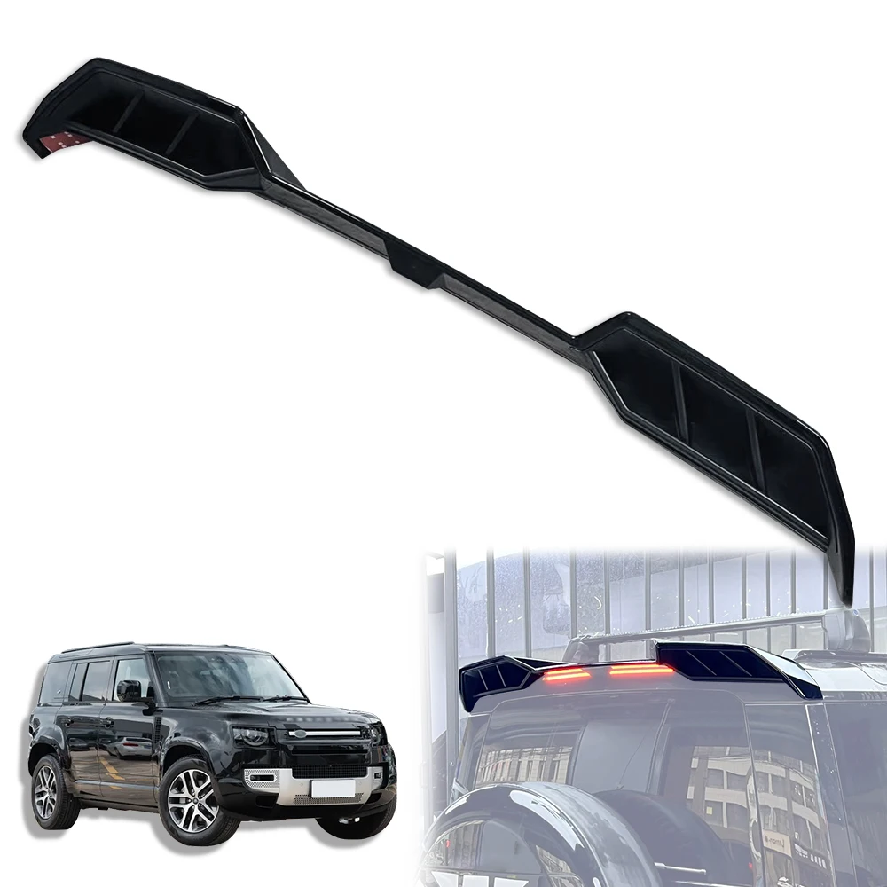 

New Design Car Body ABS Black Rear Roof Spoiler Wing Flap Trim For Land Rover Defender 2020 2024
