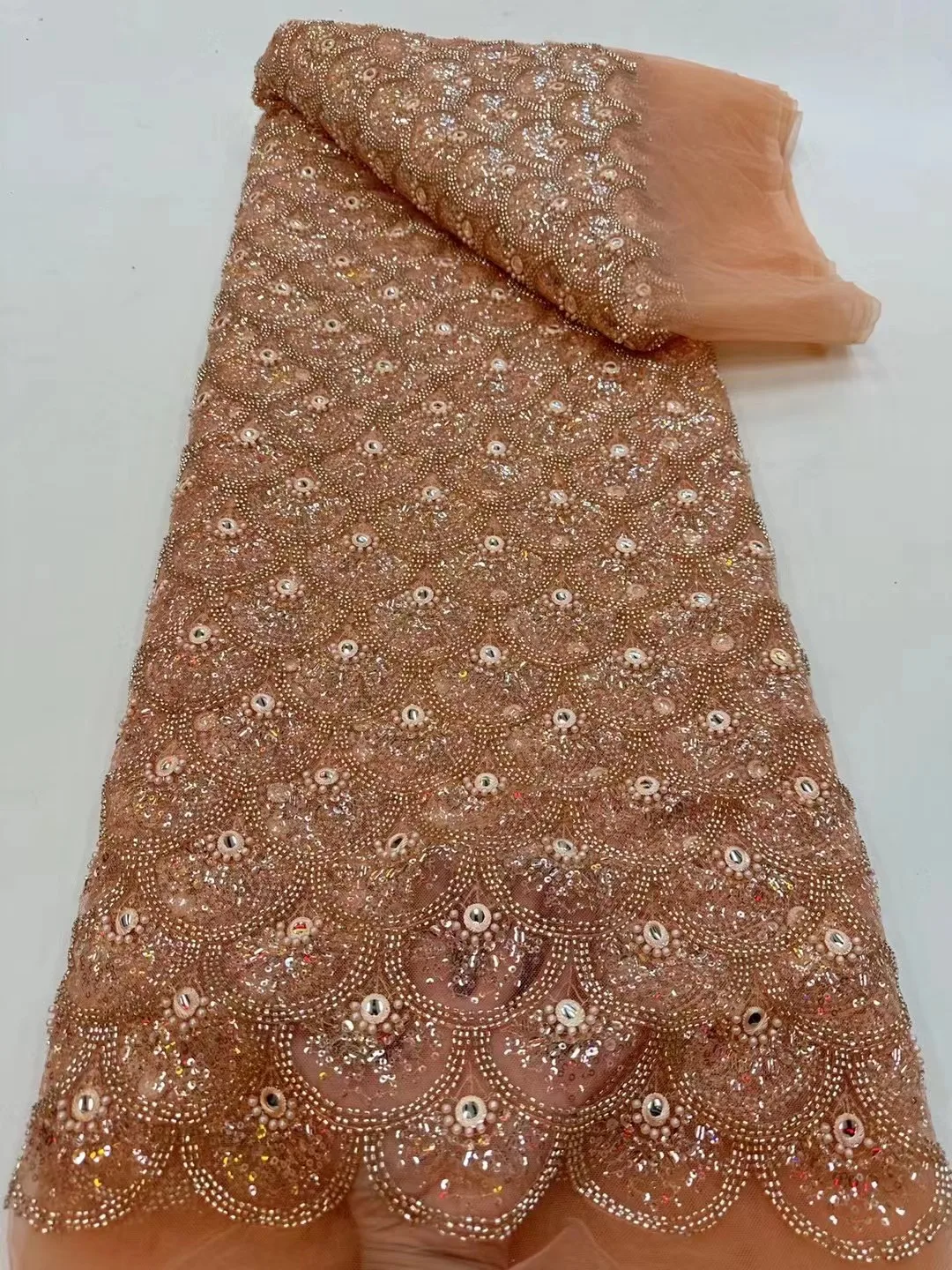 Luxury African Heavy Beaded Lace Fabric 2023 High Quality 5 Yards Nigerian Sequins Tulle 3D Fabric Material For Wedding
Luxury African Heavy Beaded Lace Fabric 2023 High Quality 5 Yards Nigerian Sequins Tulle 3D Fabric Material For Wedding