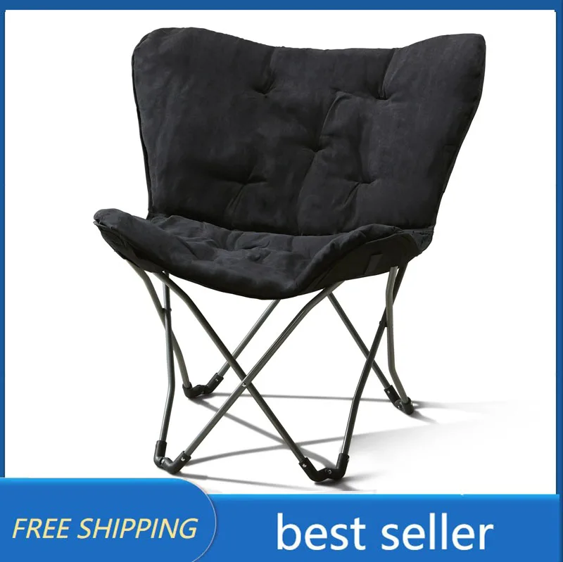 

Mainstays Micro Suede Fabric Butterfly Folding Chair,Foldable Chair,Black