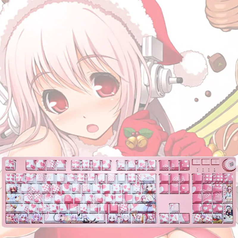 Japanese PBT Keycaps Anime Nico Dye Sublimation Keycap Pink Custom Keycap For Cherry Gateron Kailh Switch Mechanical Keyboards
Japanese PBT Keycaps Anime Nico Dye Sublimation Keycap Pink Custom Keycap For Cherry Gateron Kailh Switch Mechanical Keyboards