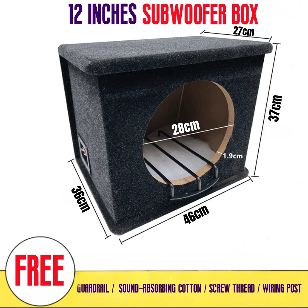 

DIY Car Audio Modification, 12- Inch Trapezoidal Wooden Box, Car/Home Passive Subwoofer Shell, Sealed/Perforated Speaker Box