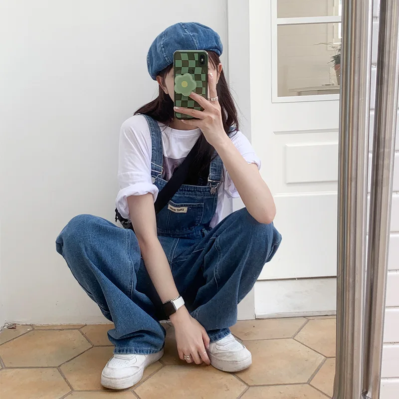 Women Wide-Leg Denim Suspender Pants Blue Loose-Fitting Straight-Leg Trousers Casual Jumpsuit Casual Jeans Overall Jumpsuits
Women Wide-Leg Denim Suspender Pants Blue Loose-Fitting Straight-Leg Trousers Casual Jumpsuit Casual Jeans Overall Jumpsuits