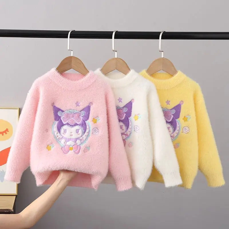 Anime Sanrios Kids Knitted Sweater Kuromi Girl Round Neck Pullover Sweater Fall Winter Long Sleeve Tops Velvet Warm Kids Clothes
Anime Sanrios Kids Knitted Sweater Kuromi Girl Round Neck Pullover Sweater Fall Winter Long Sleeve Tops Velvet Warm Kids Clothes