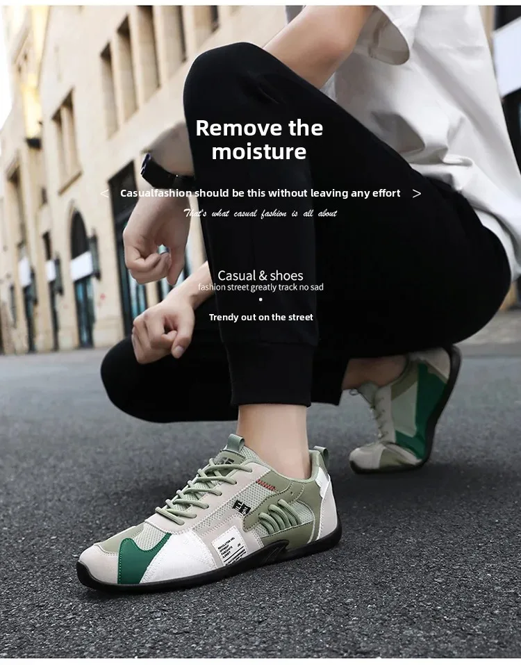 Low-Top Men's Casual Shoes Breathable Retro Sporty Style Summer New Fashion Trendy Bean Board Shoes Comfortable Rubber Sole Low-Top Men's Casual Shoes Breathable Retro Sporty Style Summer New Fashion Trendy Bean Board Shoes Comfortable Rubber Sole
