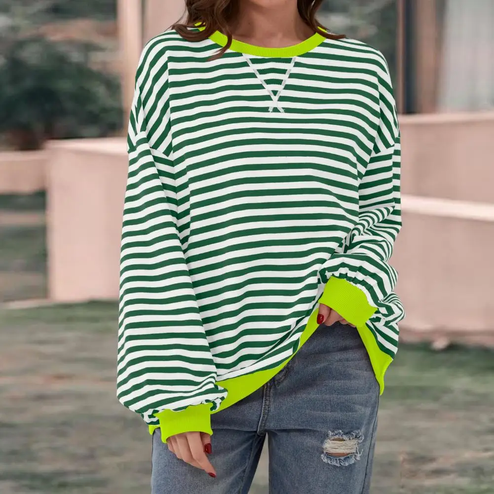 Women T-shirt Chic Women's Oversized Striped Color Block Crew Neck T-shirt Collection Casual Streetwear Loose Fit Pullover Tops
Women T-shirt Chic Women's Oversized Striped Color Block Crew Neck T-shirt Collection Casual Streetwear Loose Fit Pullover Tops