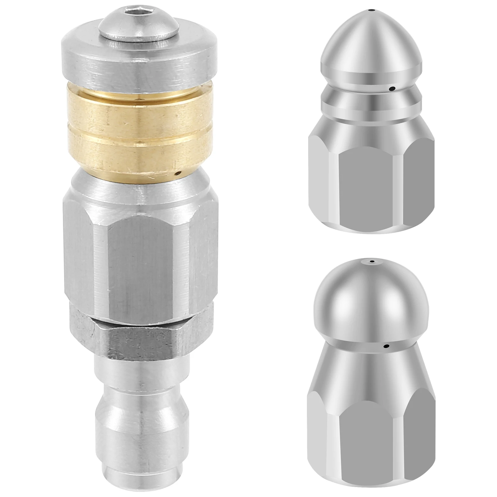 3Pcs Sewer Jetter Nozzle Stainless Steel Quick Connect Drain Jet Hose Nozzle 5000 PSI High Pressure Washer Nozzle with 1/4 Inch
3Pcs Sewer Jetter Nozzle Stainless Steel Quick Connect Drain Jet Hose Nozzle 5000 PSI High Pressure Washer Nozzle with 1/4 Inch