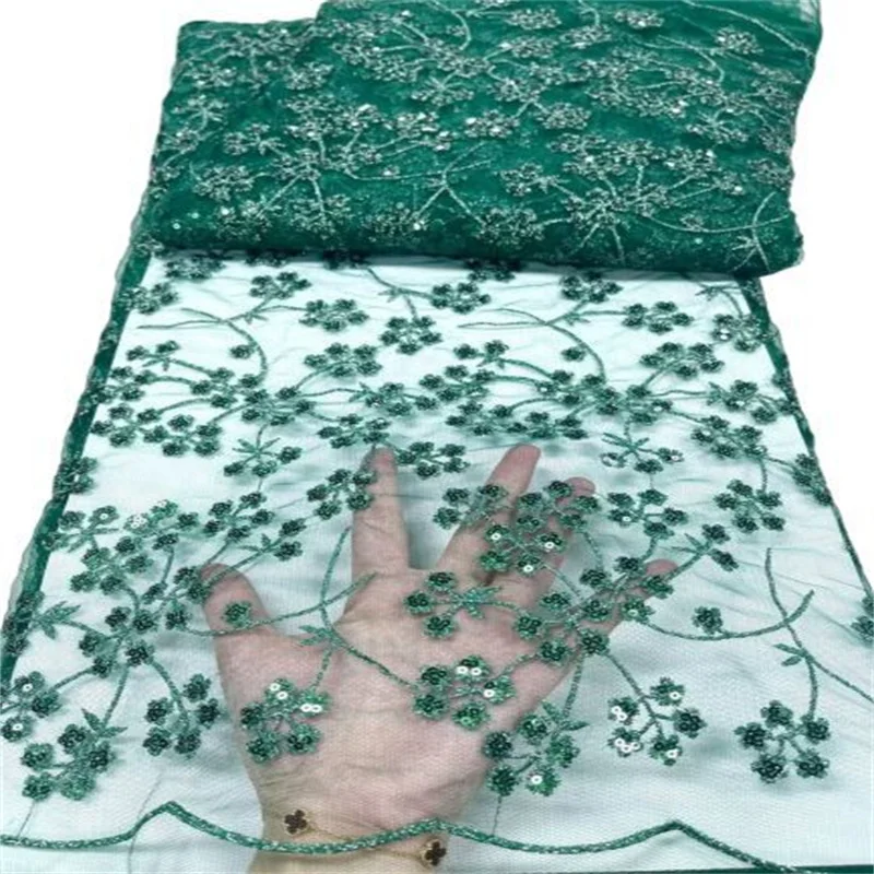 African Lace Fabric 2023 Green High Quality Nigerian French Small Sequence Lace Fabric for Wedding Party Dress Sewing
African Lace Fabric 2023 Green High Quality Nigerian French Small Sequence Lace Fabric for Wedding Party Dress Sewing