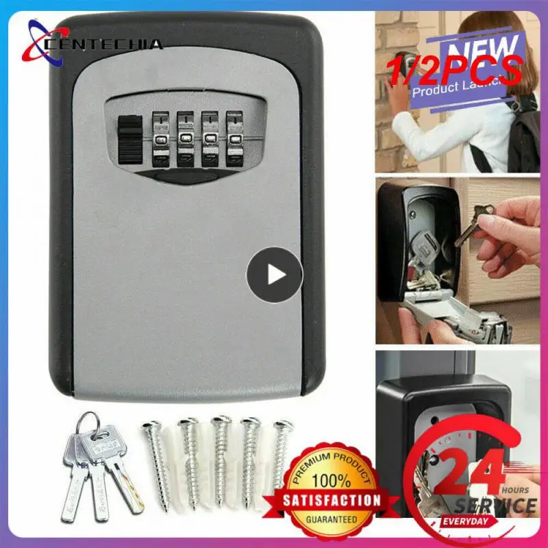 

1/2PCS Weatherproof Wall-mounted Key Safe Password Key Box Key Lock Box No4 Combination Key Storage Lock Box Indoor and Outdoor