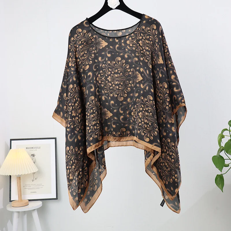 

Poncho Pullover Shawl Sun Protection Scarf New Versatile Scarf Paired With Women's Loose Summer Sunscreen Leisure Clothing P11