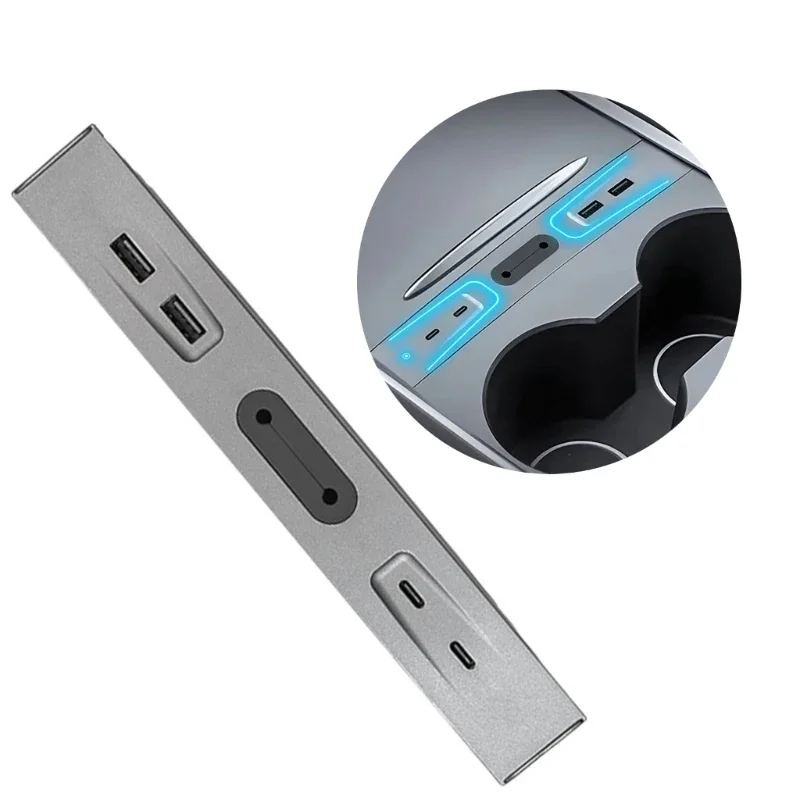 

Автомобильный перчаточный ящик USB-концентратор подходит для модели 3/Y центральной консоли PD Type C сплиттер док-станция 27 Вт