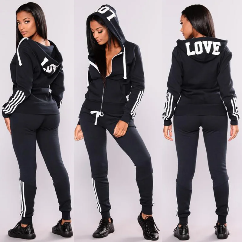 Fashion Women's Long Sleeve Hoodies Letter Print Sets Sports Swaetpants and Clothing Tracksuit 2 Pieces Outfits
Fashion Women's Long Sleeve Hoodies Letter Print Sets Sports Swaetpants and Clothing Tracksuit 2 Pieces Outfits