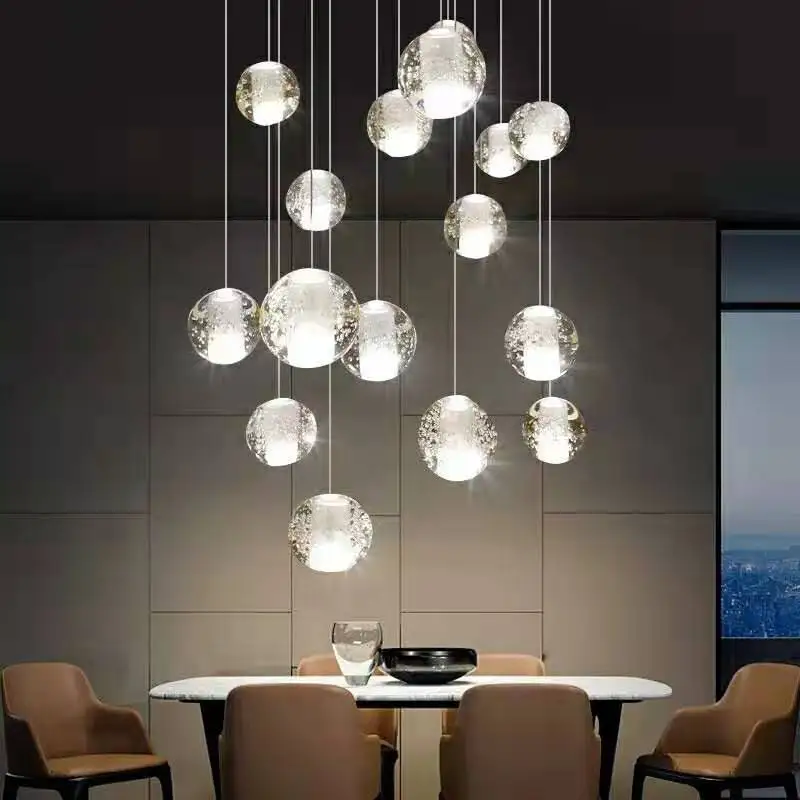 Dropshipping Villa Staircase Pendant Lights Long Cable Hanging crystal glass ball droplight for Restaurant Bar Indoor Decorative
Dropshipping Villa Staircase Pendant Lights Long Cable Hanging crystal glass ball droplight for Restaurant Bar Indoor Decorative