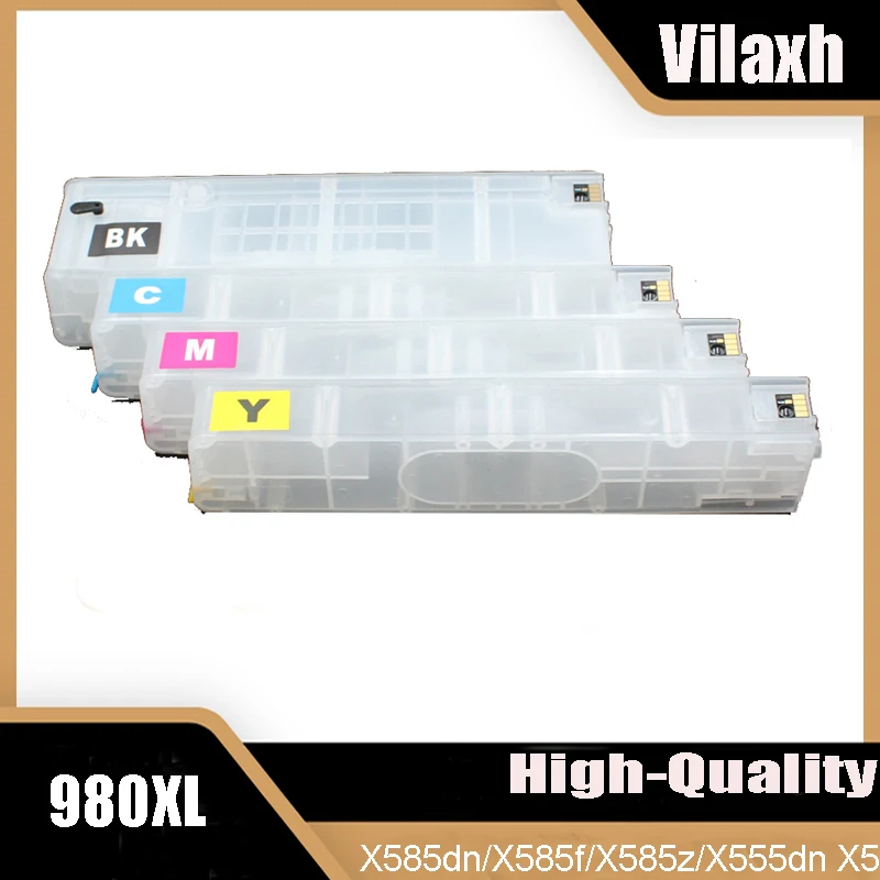 Многоразовый чернильный картридж Vilaxh с чипом для принтеров HP Officejet Enterprise Color 980 980XL X585dn X585f X585z X555dn X555xh
Многоразовый чернильный картридж Vilaxh с чипом для принтеров HP Officejet Enterprise Color 980 980XL X585dn X585f X585z X555dn X555xh
