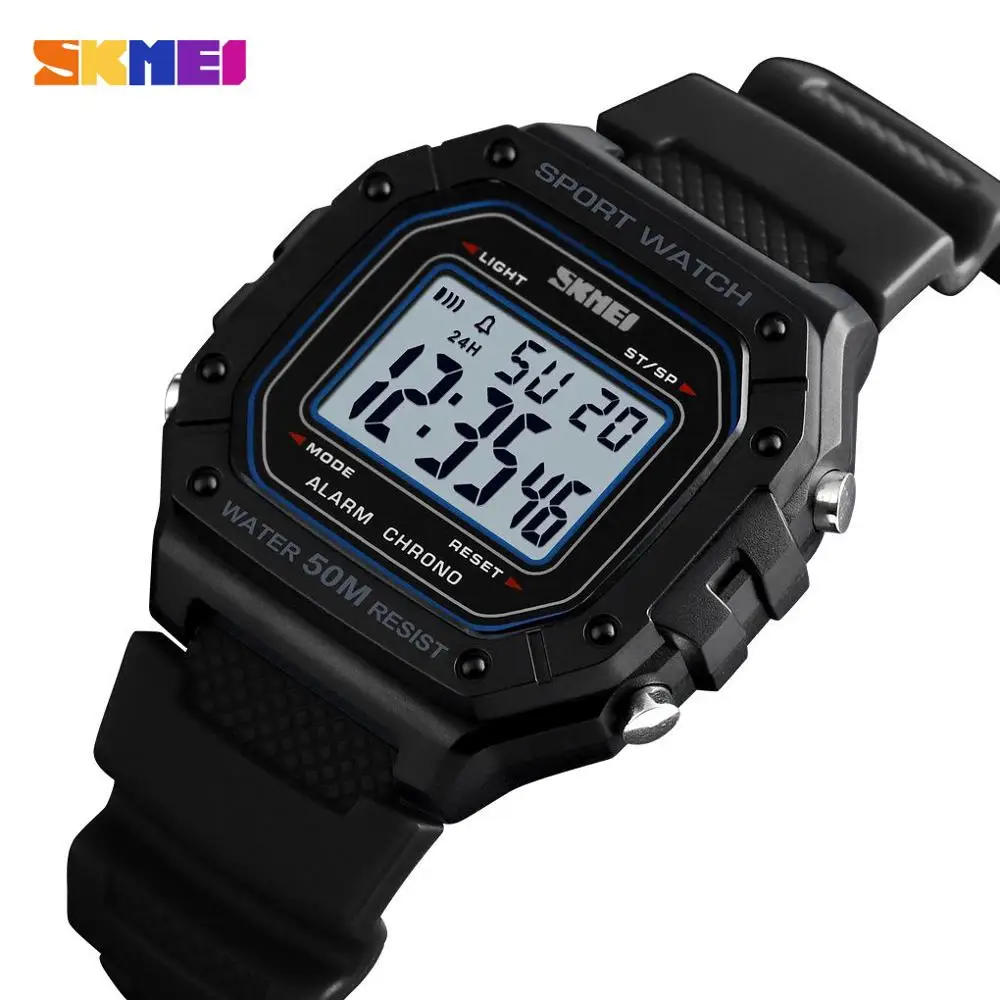 

SKMEI Outdoor Sport Watch Men Digital Watches 5Bar Waterproof Alarm Clock Fashion Military Men Digital Watch montre homme 1496