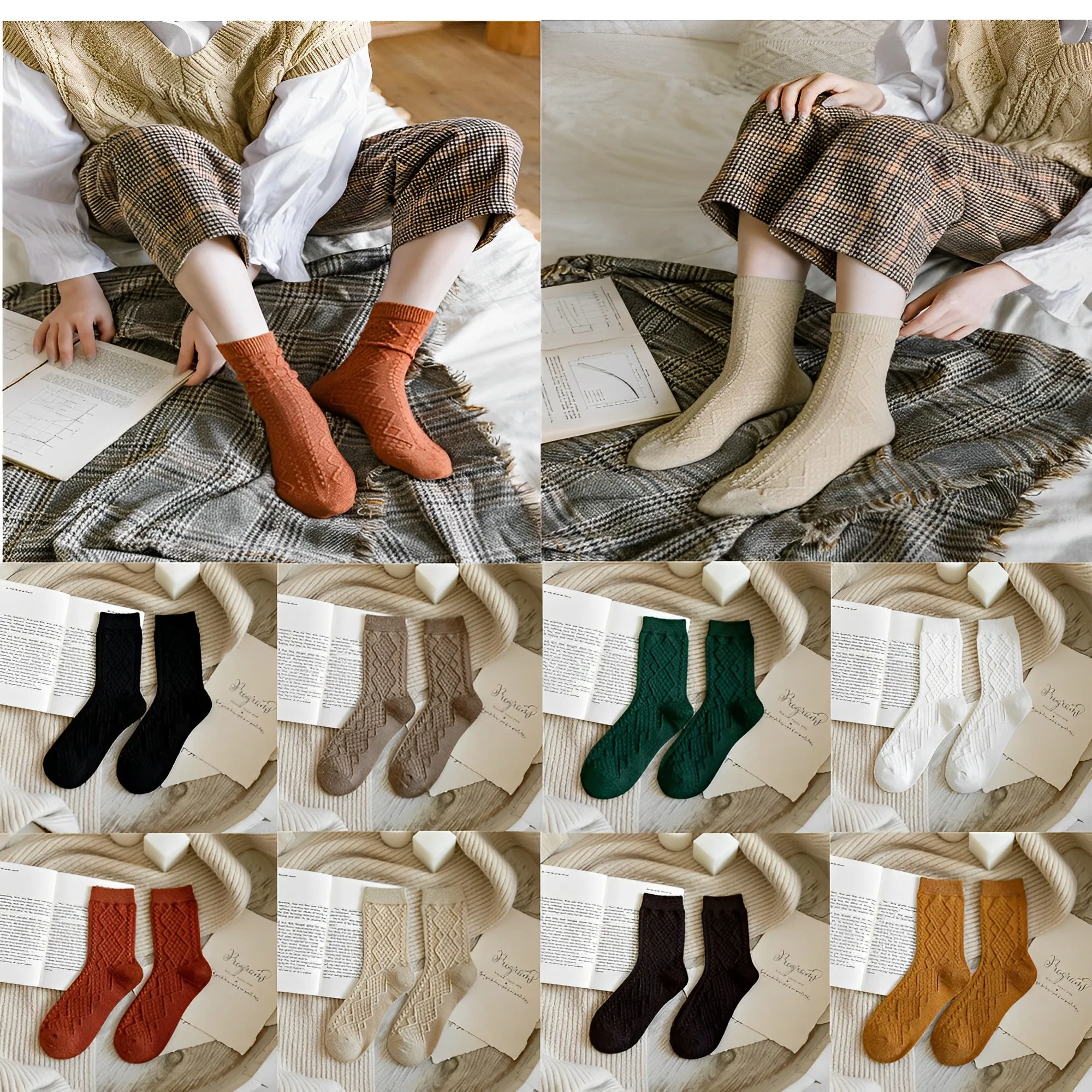 1 Pair Solid Women Socks Classic Simple Winter Wool Thick Warm Breathable Elastic Force Fashion Casual Mid Socks
1 Pair Solid Women Socks Classic Simple Winter Wool Thick Warm Breathable Elastic Force Fashion Casual Mid Socks