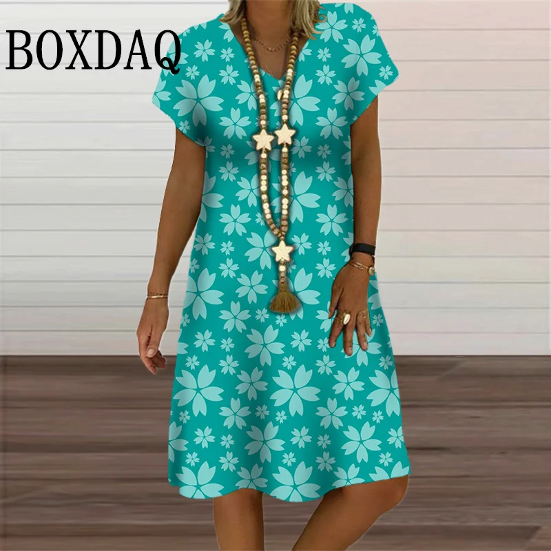 Flowers 3D Printed Women's Dress Summer Fashion V-Neck Loose Midi Dress Casual Pullover Short Sleeve Plus Size Dress Sundress
Flowers 3D Printed Women's Dress Summer Fashion V-Neck Loose Midi Dress Casual Pullover Short Sleeve Plus Size Dress Sundress