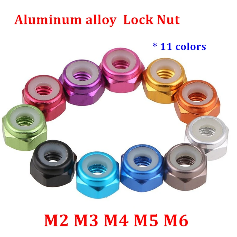 50pcs M2 M3 M4 M5 M6 Colourful Aluminum alloy Nylon Insert Hex Lock Nut Self-locking Nut for RC Model
50pcs M2 M3 M4 M5 M6 Colourful Aluminum alloy Nylon Insert Hex Lock Nut Self-locking Nut for RC Model