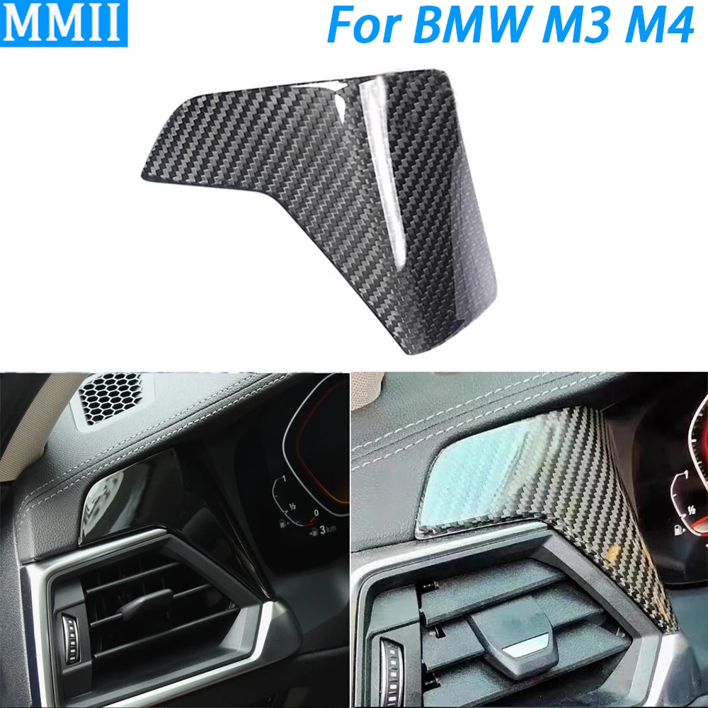 

Для BMW G80 G81 M3 G82 M4 3 4 серии G20 G22 2021-2023 натуральное сухое углеродное волокно приборная панель Крышка воздуховыпускного отверстия отделка автомобильные аксессуары