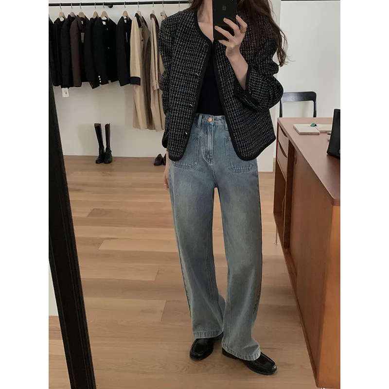 100% Cotton Straight Tube Wide Leg Jeans for Women's Retro High Waisted Slim Jeans Fashion Loose Pants Streetwear
100% Cotton Straight Tube Wide Leg Jeans for Women's Retro High Waisted Slim Jeans Fashion Loose Pants Streetwear