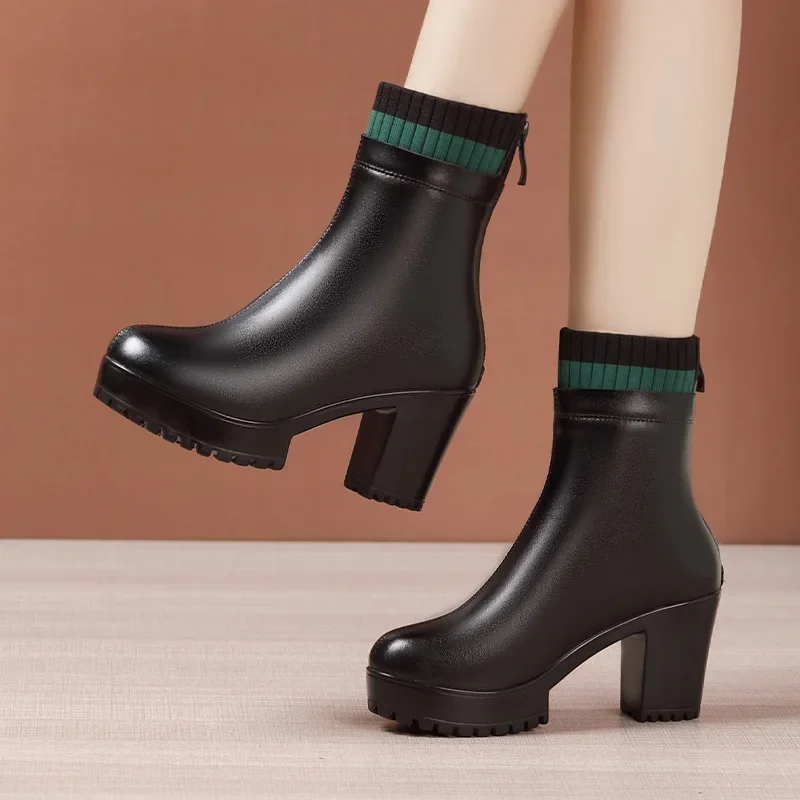 8cm 10cm Small Size 32-43 Elegant Block High Heels Shoes Platform Boots 2023 Flexible Genuine Leather Boots Stretch Ankle Botas
8cm 10cm Small Size 32-43 Elegant Block High Heels Shoes Platform Boots 2023 Flexible Genuine Leather Boots Stretch Ankle Botas